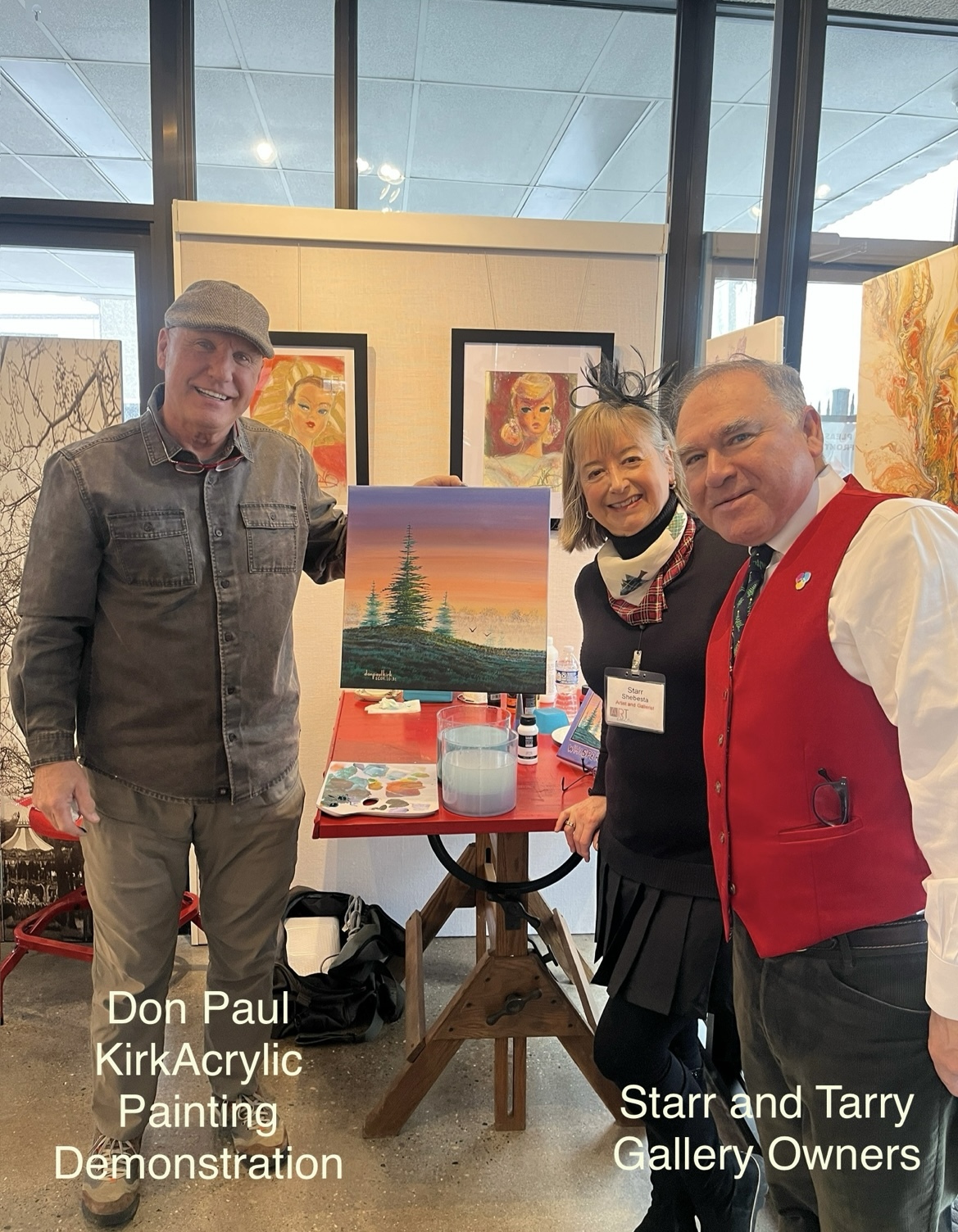 Don Paul Kirk standing beside his painting